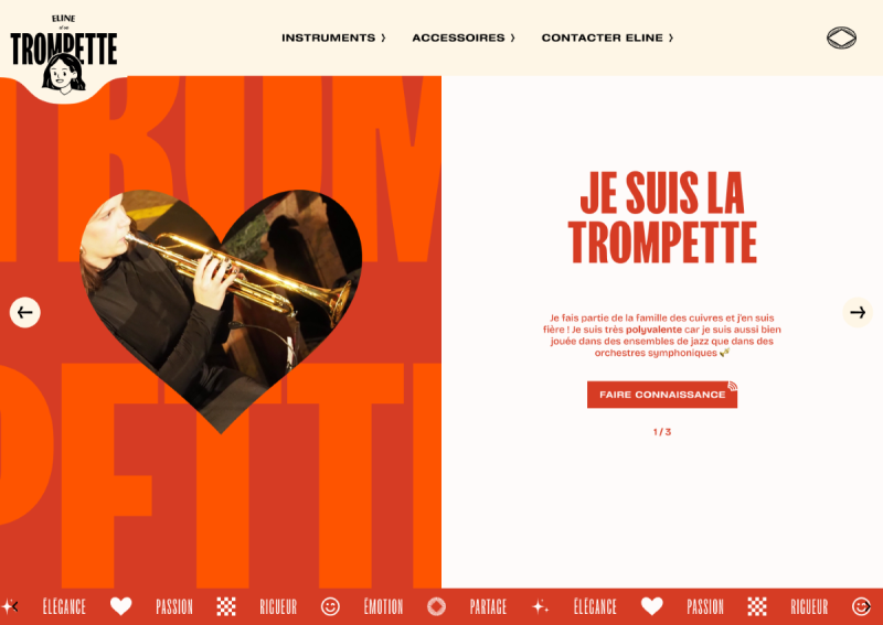 Section hero du site reproduit
