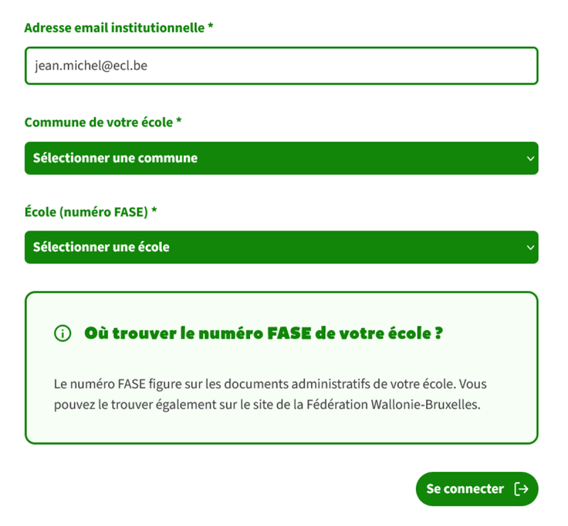 Formulaire de connexion du site PLAI